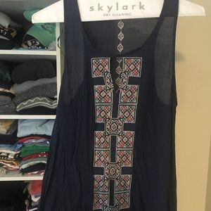 Navy patterned tank